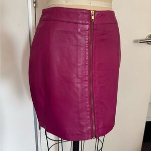 Real Pink Leather Skirt
